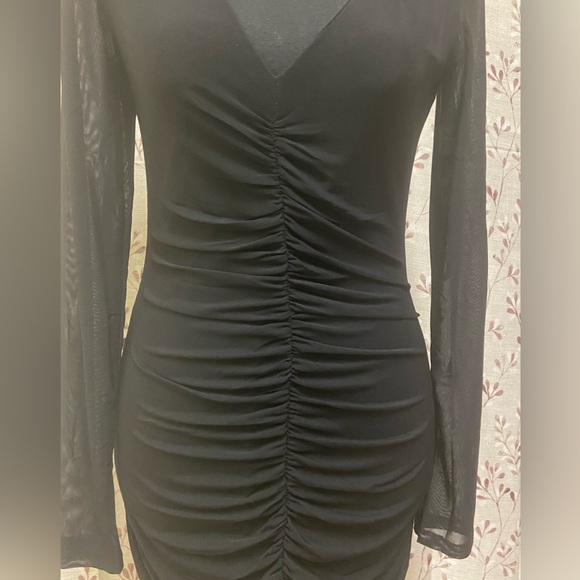 INC International Concepts - V-Neck Ruched Mesh Dress (NWT) - Picture 5 of 7